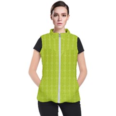 Background Texture Pattern Green Women s Puffer Vest