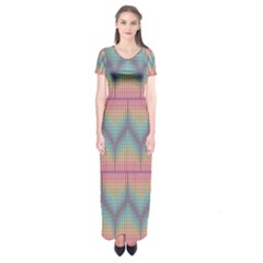 Pattern Background Texture Colorful Short Sleeve Maxi Dress by HermanTelo
