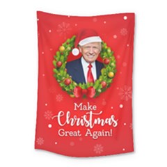 Make Christmas Great Again With Trump Face Maga Small Tapestry by snek