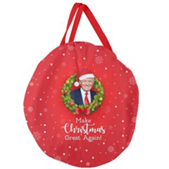 Make Christmas Great Again With Trump Face Maga Giant Round Zipper Tote by snek