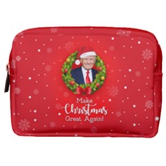 Make Christmas Great Again With Trump Face Maga Make Up Pouch (medium) by snek