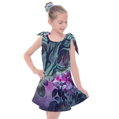 Decorative Floral Design Kids  Tie Up Tunic Dress by FantasyWorld7