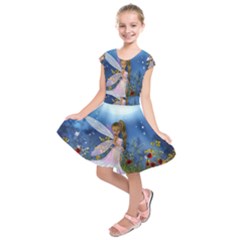 Little Fairy In The Night Kids  Short Sleeve Dress by FantasyWorld7