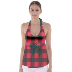 Canadian Lumberjack Red And Black Plaid Canada Babydoll Tankini Top by snek
