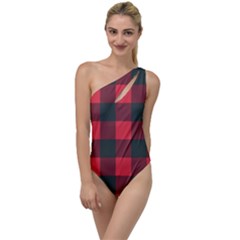 Canadian Lumberjack Red And Black Plaid Canada To One Side Swimsuit by snek