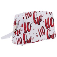 Christmas Watercolor Hohoho Red Handdrawn Holiday Organic And Naive Pattern Wristlet Pouch Bag (large) by genx