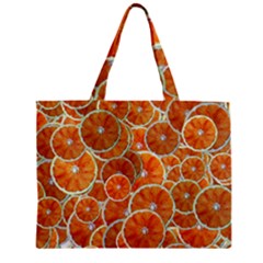 Oranges Background Texture Pattern Zipper Mini Tote Bag by HermanTelo