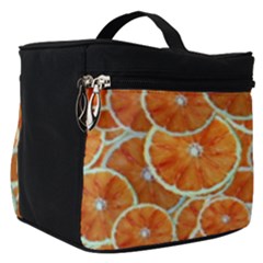 Oranges Background Texture Pattern Make Up Travel Bag (small)
