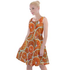 Oranges Background Texture Pattern Knee Length Skater Dress