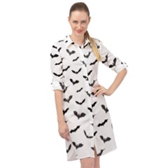 Bats Pattern Long Sleeve Mini Shirt Dress by Sobalvarro