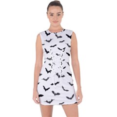 Bats Pattern Lace Up Front Bodycon Dress by Sobalvarro