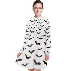 Bats Pattern Long Sleeve Chiffon Shirt Dress by Sobalvarro