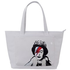 Banksy Graffiti Uk England God Save The Queen Elisabeth With David Bowie Rockband Face Makeup Ziggy Stardust Back Pocket Shoulder Bag  by snek