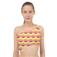 Background Colorful Chevron Spliced Up Bikini Top 