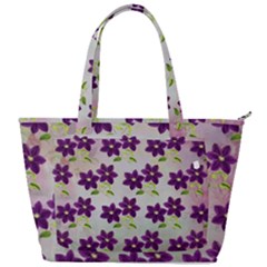 Purple Flower Back Pocket Shoulder Bag 