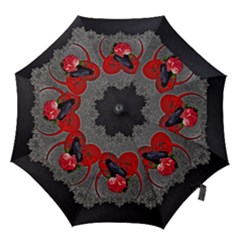 Wonderful Crow On A Heart Hook Handle Umbrellas (large) by FantasyWorld7