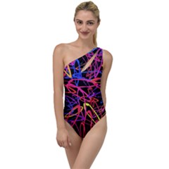 Abstrait Neon Colors To One Side Swimsuit by kcreatif