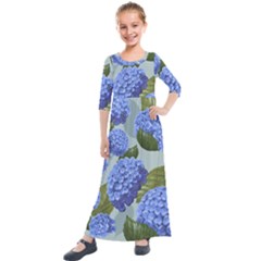 Hydrangea  Kids  Quarter Sleeve Maxi Dress by Sobalvarro