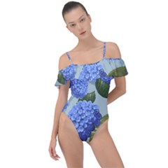 Hydrangea  Frill Detail One Piece Swimsuit by Sobalvarro