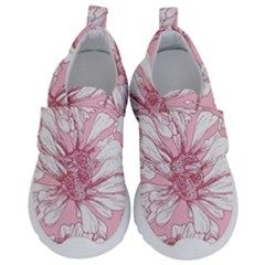 Pink Flowers Kids  Velcro No Lace Shoes by Sobalvarro