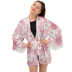 Pink Flowers Long Sleeve Kimono by Sobalvarro