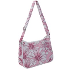 Pink Flowers Zip Up Shoulder Bag by Sobalvarro