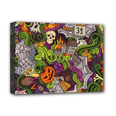 Halloween Doodle Vector Seamless Pattern Deluxe Canvas 16  X 12  (stretched)  by Sobalvarro