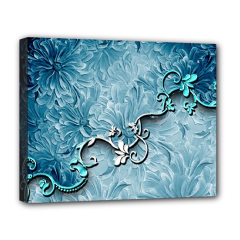 Wonderful Blue Flowers Deluxe Canvas 20  X 16  (stretched) by FantasyWorld7
