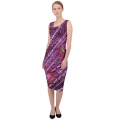 Peacock Feathers Color Plumage Sleeveless Pencil Dress