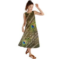 Peacock Feathers Color Plumage Green Summer Maxi Dress