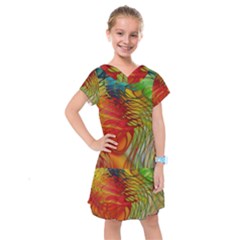 Texture Art Color Pattern Kids  Drop Waist Dress