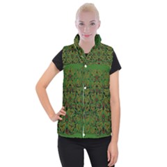 Love The Hearts On Green Women s Button Up Vest by pepitasart