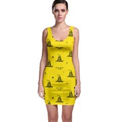 Gadsden Flag Don t Tread On Me Yellow And Black Pattern With American Stars Bodycon Dress