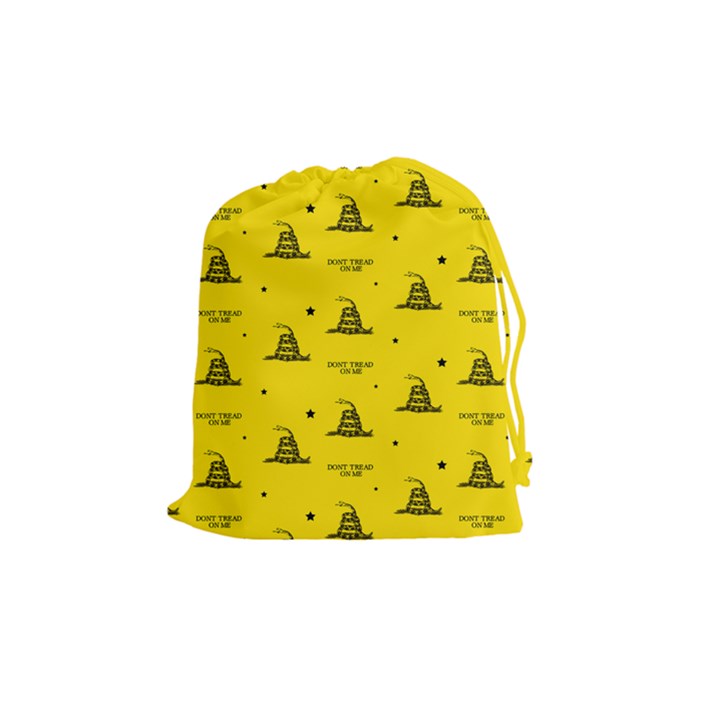 Gadsden Flag Don t tread on me Yellow and Black Pattern with american stars Drawstring Pouch (Medium)