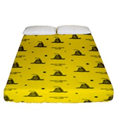 Gadsden Flag Don t Tread On Me Yellow And Black Pattern With American Stars Fitted Sheet (king Size)