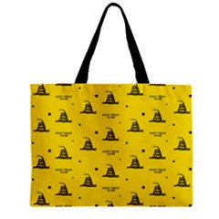 Gadsden Flag Don t Tread On Me Yellow And Black Pattern With American Stars Zipper Mini Tote Bag