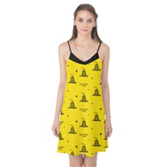 Gadsden Flag Don t Tread On Me Yellow And Black Pattern With American Stars Camis Nightgown by snek