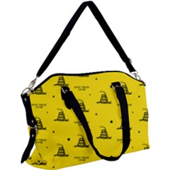 Gadsden Flag Don t Tread On Me Yellow And Black Pattern With American Stars Canvas Crossbody Bag