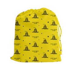 Gadsden Flag Don t Tread On Me Yellow And Black Pattern With American Stars Drawstring Pouch (2xl) by snek