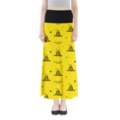 Gadsden Flag Don t Tread On Me Yellow And Black Pattern With American Stars Full Length Maxi Skirt