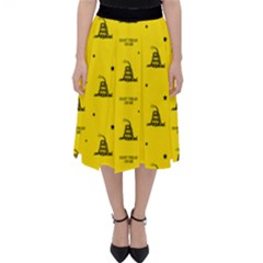 Gadsden Flag Don t Tread On Me Yellow And Black Pattern With American Stars Classic Midi Skirt