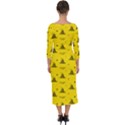 Gadsden Flag Don t tread on me Yellow and Black Pattern with american stars Quarter Sleeve Midi Bodycon Dress View2