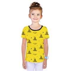 Gadsden Flag Don t Tread On Me Yellow And Black Pattern With American Stars Kids  One Piece Tee