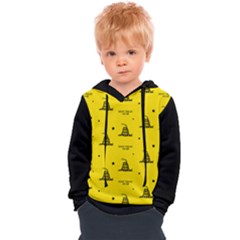 Gadsden Flag Don t Tread On Me Yellow And Black Pattern With American Stars Kids  Overhead Hoodie