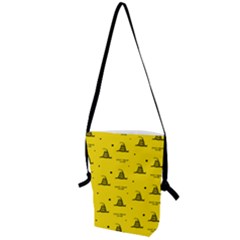 Gadsden Flag Don t Tread On Me Yellow And Black Pattern With American Stars Folding Shoulder Bag