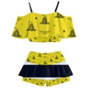 Gadsden Flag Don t tread on me Yellow and Black Pattern with american stars Kids  Off Shoulder Skirt Bikini View2