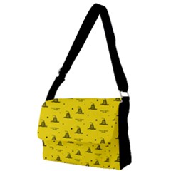 Gadsden Flag Don t Tread On Me Yellow And Black Pattern With American Stars Full Print Messenger Bag (l)