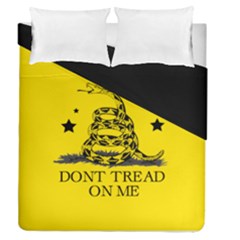 Gadsden Flag Don t Tread On Me Yellow And Black Pattern With American Stars Duvet Cover Double Side (queen Size) by snek