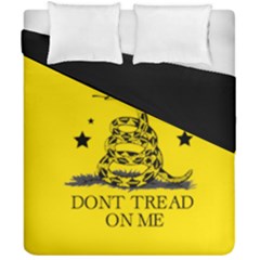 Gadsden Flag Don t Tread On Me Yellow And Black Pattern With American Stars Duvet Cover Double Side (california King Size) by snek