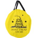 Gadsden Flag Don t tread on me Yellow and Black Pattern with american stars Giant Round Zipper Tote View1